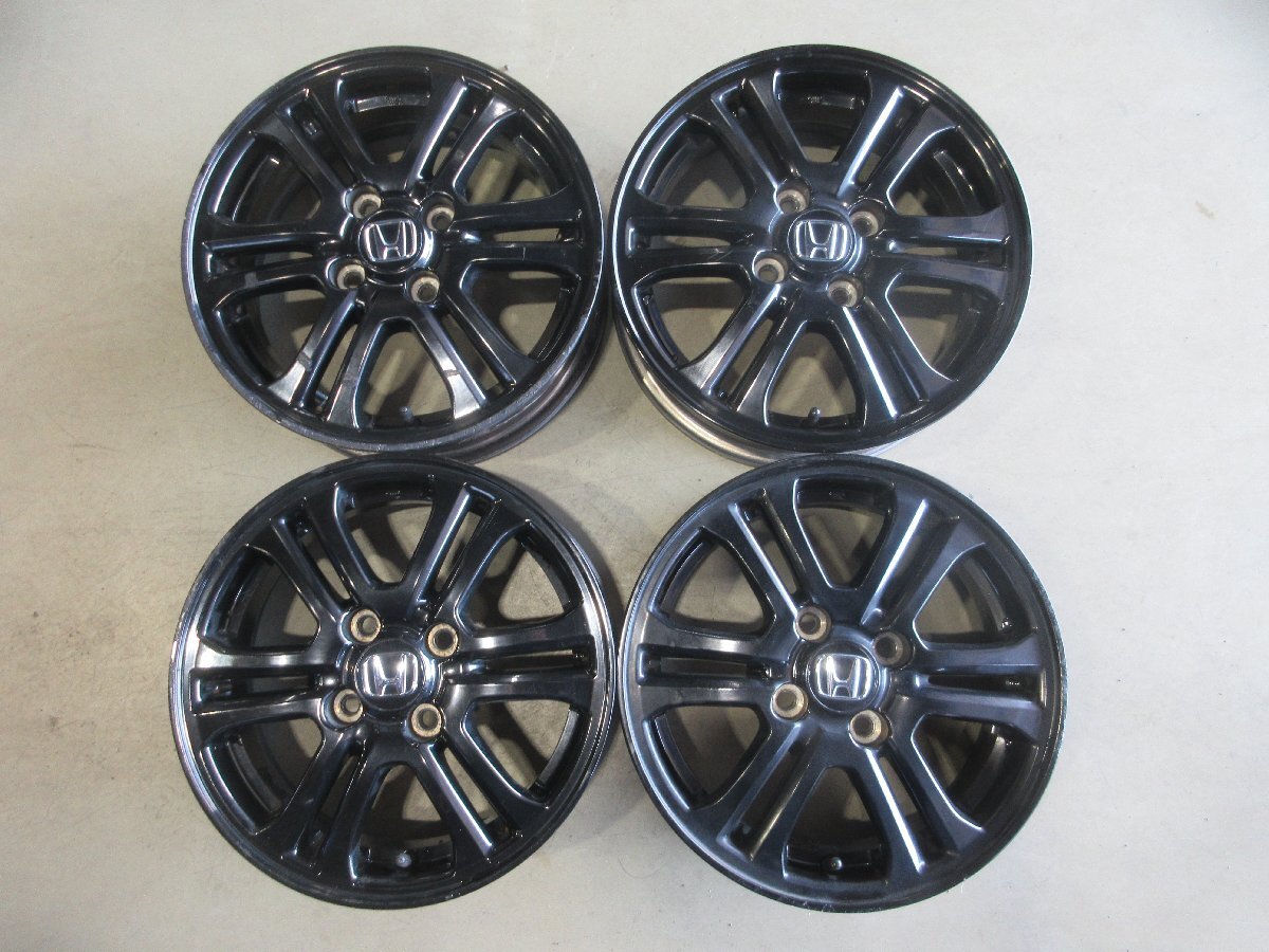 (R08/03/23) ■14インチ 純正アルミホイール / ホンダ JF1 N-BOX / 14Ｘ4.5J+40 / 4Ｈ PCD100 /４本 / 中古 / 黒 ブラック