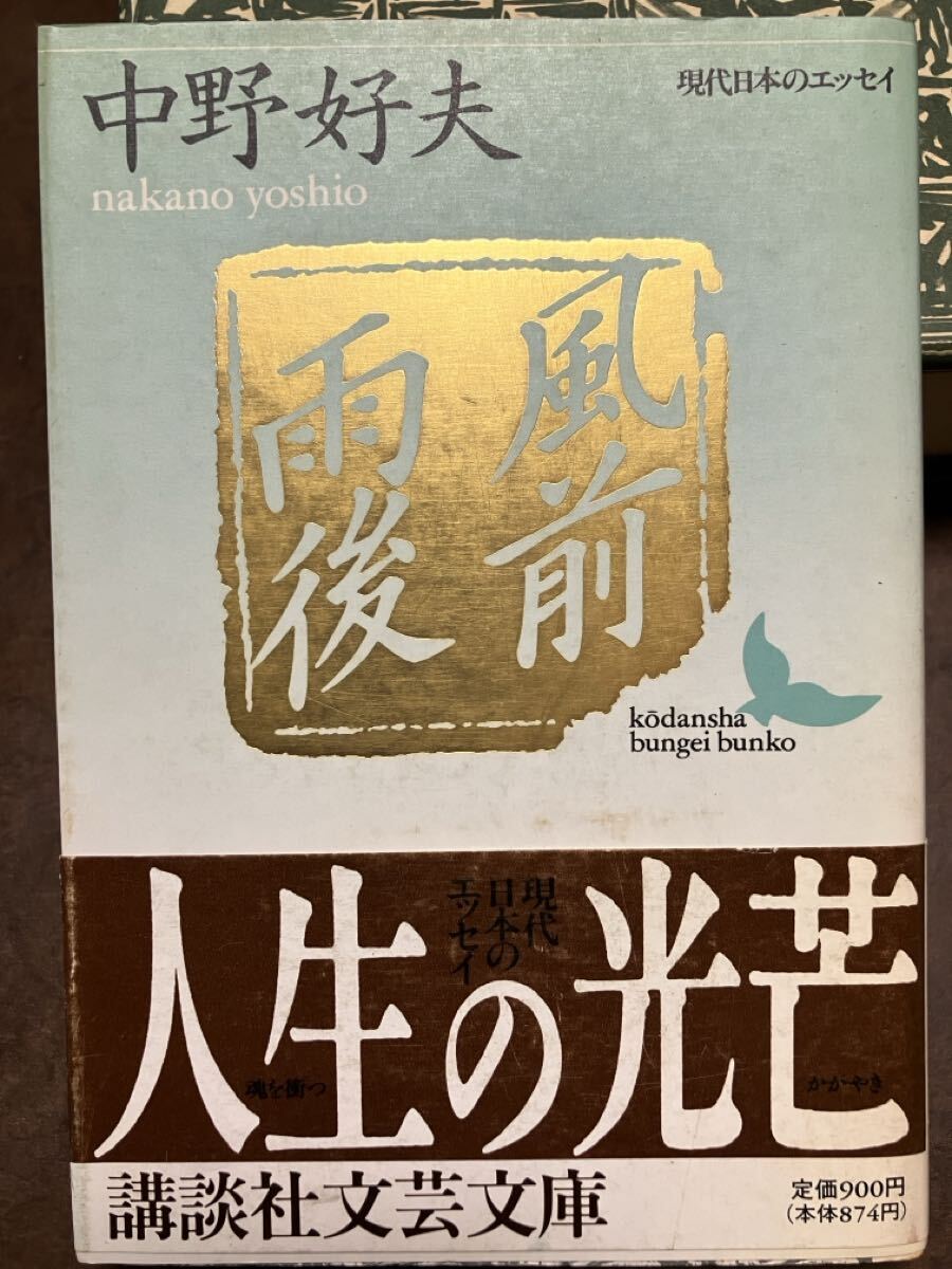講談社文芸文庫　風前雨後　中野好夫　帯　初版第一刷　未読本文美