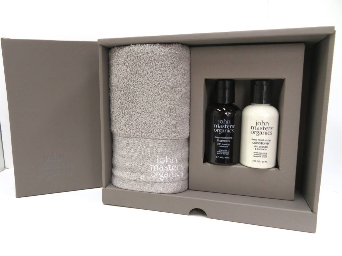 3S312EZ6◇john masters organics ジョンマスターオーガニック ギフトセット タオル・シャンプー・コンディショナー 3点セット◇未使用