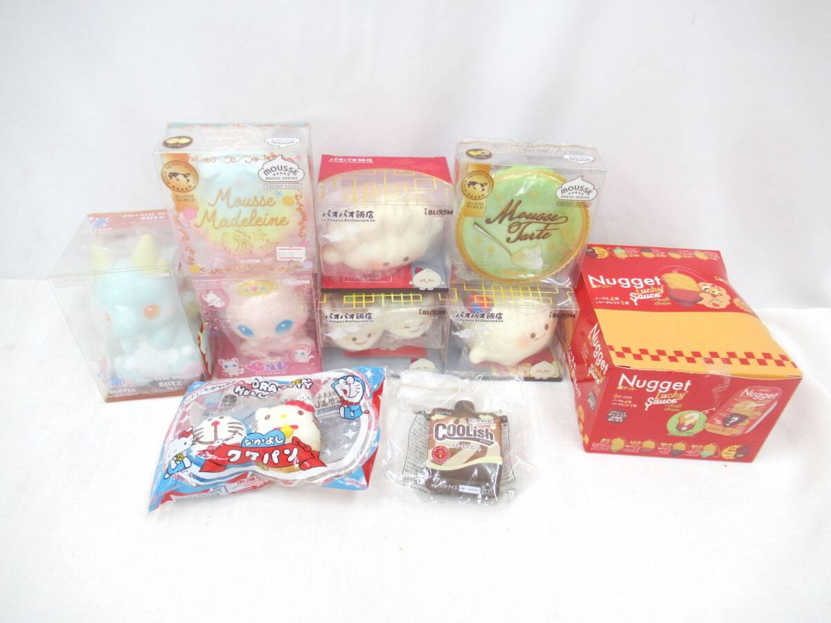 3J246MZ8◇iBLOOM マシュロ　MOUSSE　パオパオ飯店　ドラゴン　キティ　ドラえもん　等　スクイーズ　キーホルダー　計10点◇未使用品