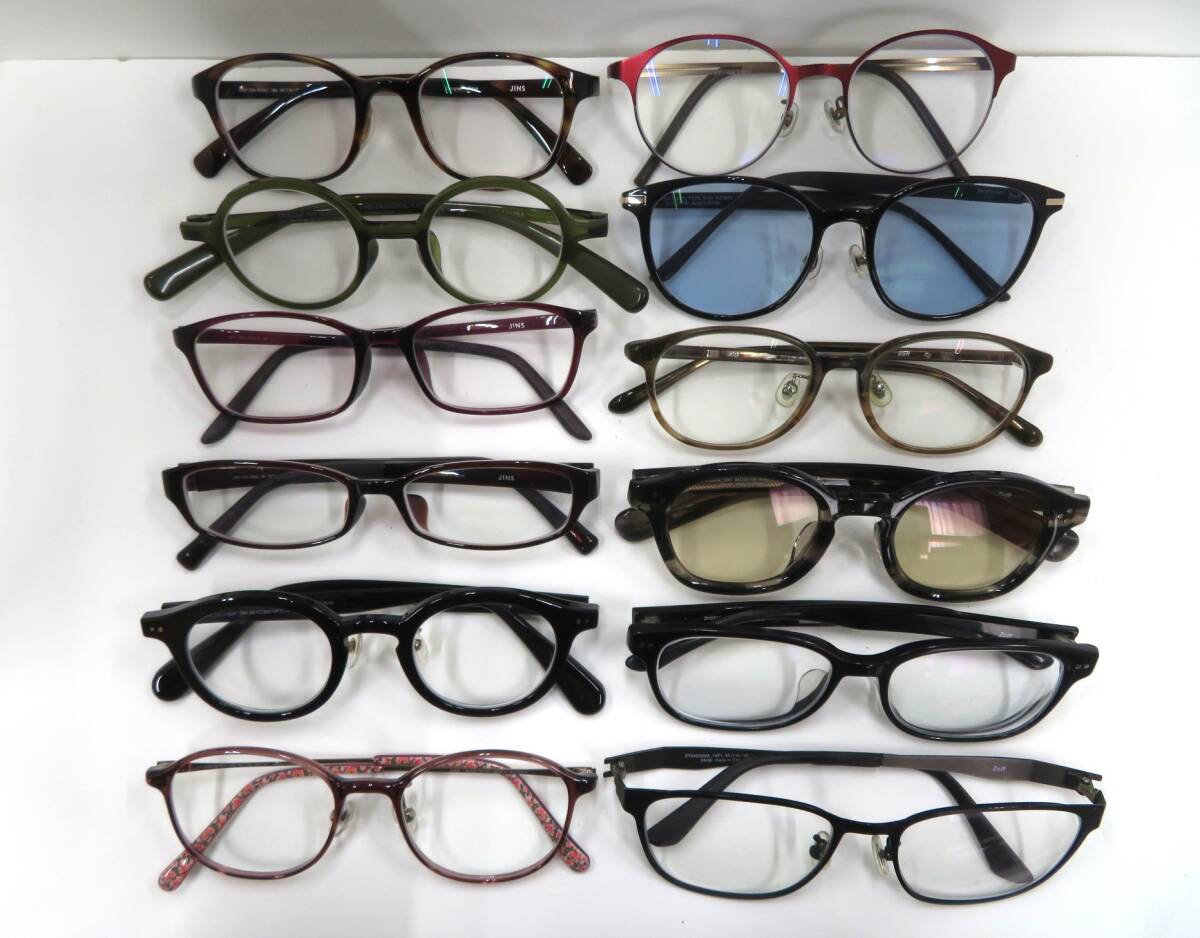 3S310MZ12◇JINS ジンズ （6個）/ Zoff ゾフ （6個） メガネ サングラス 眼鏡フレーム まとめ計12点 ◇中古