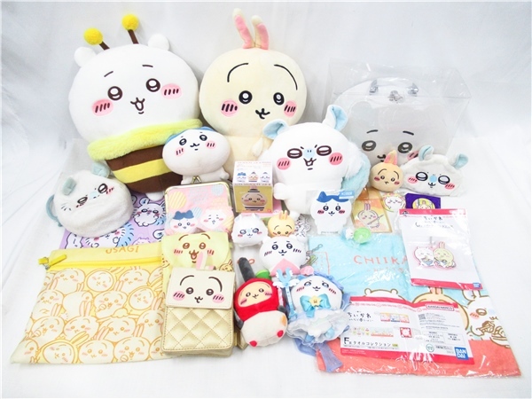 3D300MZ8◇ちいかわ まとめて うさぎ チャッカマン/ハチワレ 超まじかるちいかわ マスコット モモンガ ぬいぐるみ/一番くじタオル等◇中古
