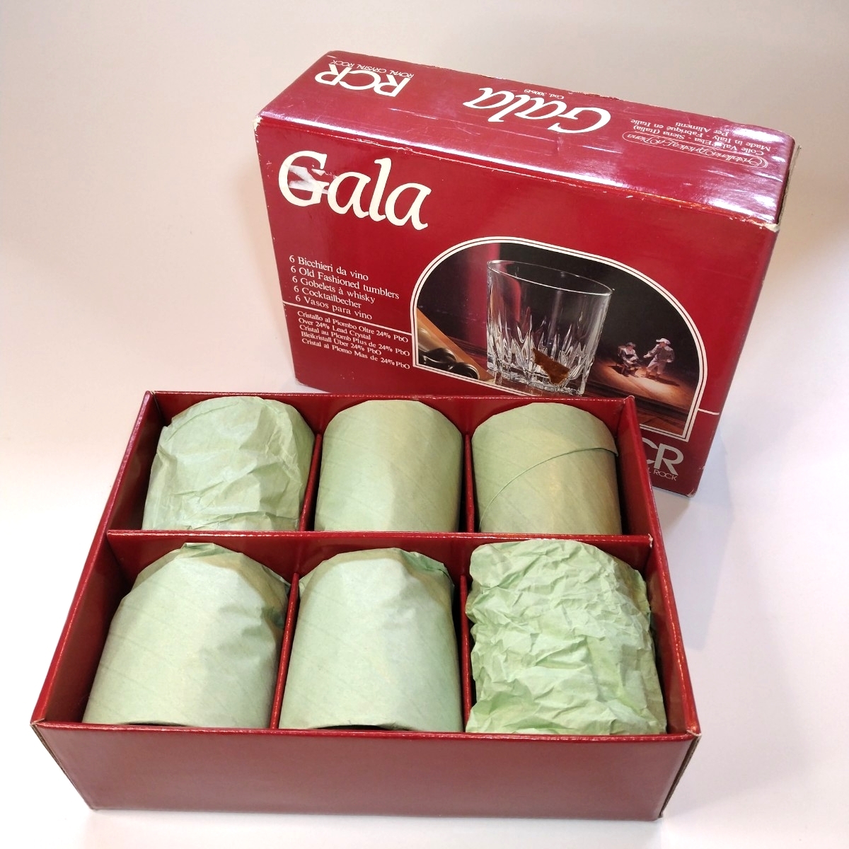 ○ RCR Gala クリスタル オールドファッショングラス 6客セット 未使用