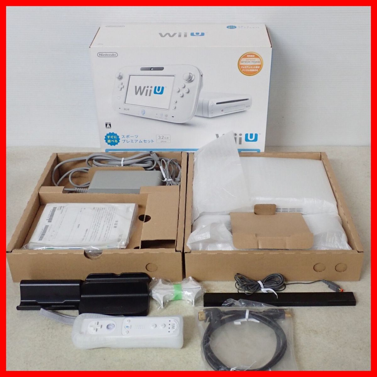 動作品 WiiU 32GB 本体 シロ スポーツ プレミアムセット 任天堂 Nintendo 箱説付【20