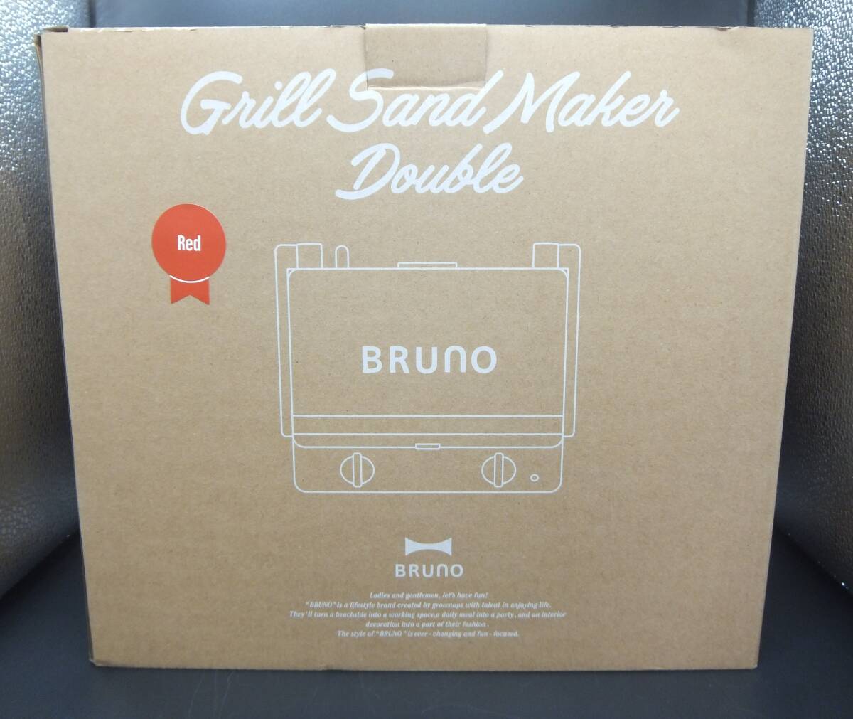 【未使用品】BRUNO / ブルーノ グリルサンドメーカー ダブル レッド B0E084-RD キッチン家電★ゆうパック100サイズ発送☆彡　