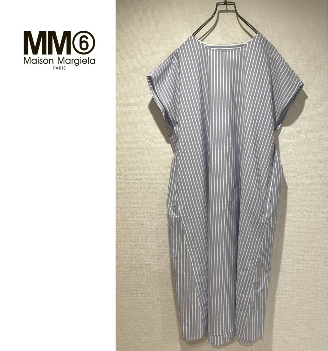 ◯ イタリア製 Maison Margiela MM6 フレンチスリーブ シャツ ワンピース / メゾン マルジェラ ブロード ロング 36 Ladies #Sirchive