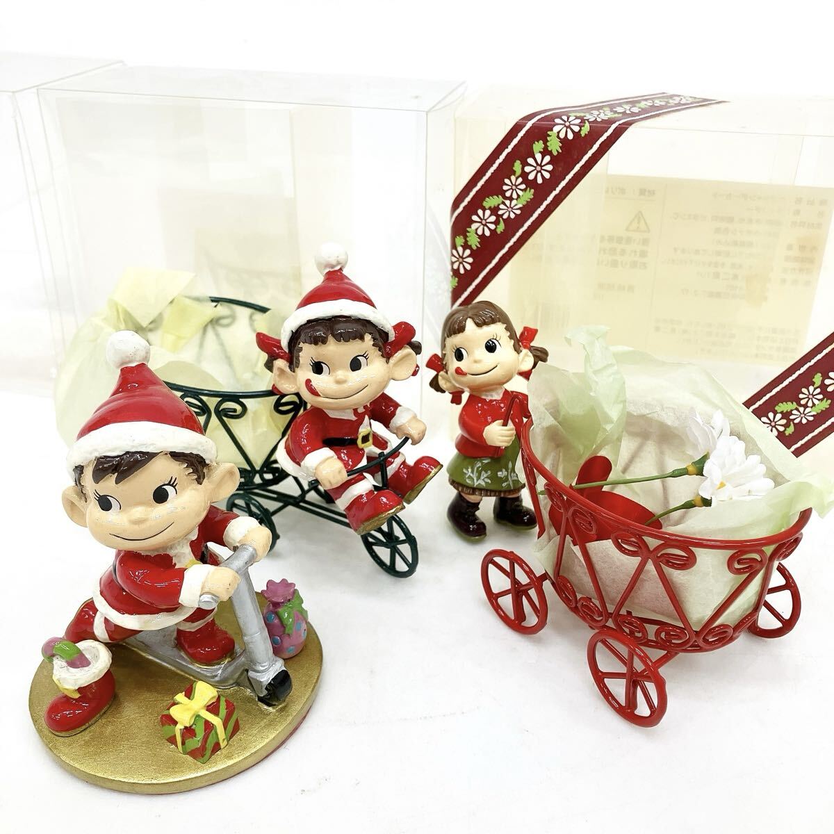 不二家 ペコちゃん ポコちゃん サンタの贈り物 ペコキャンデーカート 飾り物 FUJIYA PEKO POKO コレクション alp依
