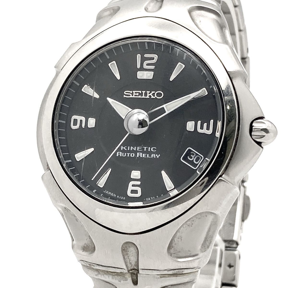 SEIKO KINETIC AUTO RELAY 5J22-0A30 キネティック メンズ 自動巻き 腕時計 alp梅0307