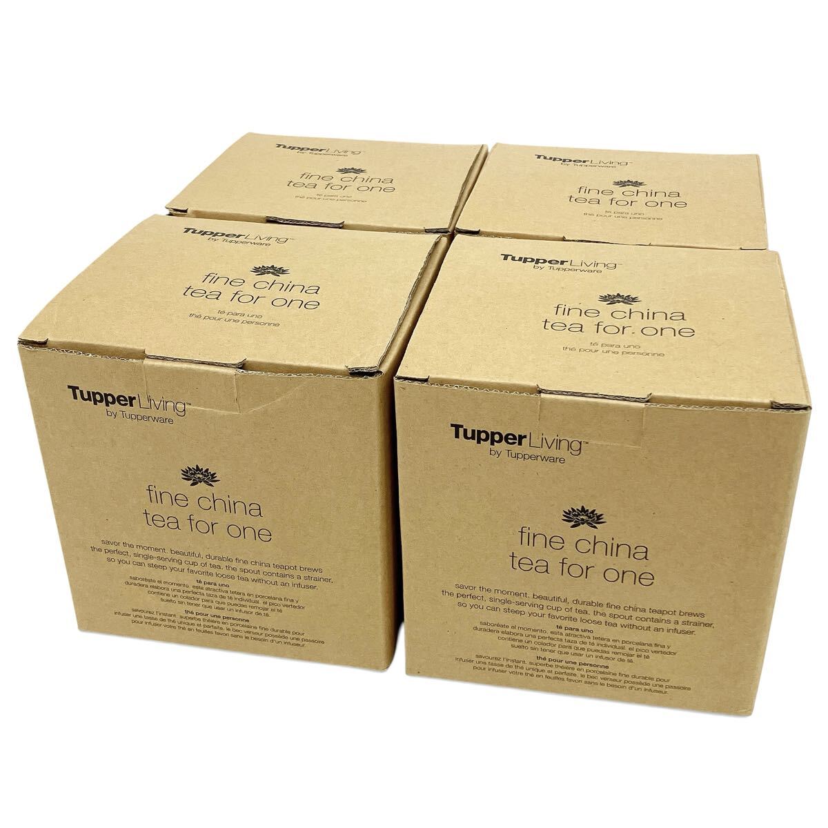 未使用品 Tupperware タッパーウェア ティーフォーワン ポット カップ&ソーサー 4点セット alp梅0310