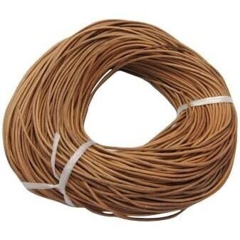 本革 リアルレザー 丸紐 ナチュラル 無着色 3mm×10m ネックレス 手芸品