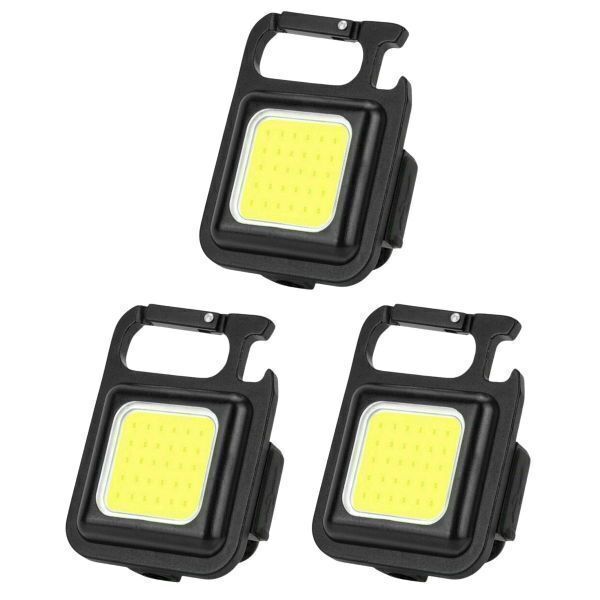 懐中電灯 LED COBライト LEDライト 屋外 防水 充電式 USB 作業 小型 LED投光器 ミニ アウトドア キャンプ 軽量 ランタン 防災 3個