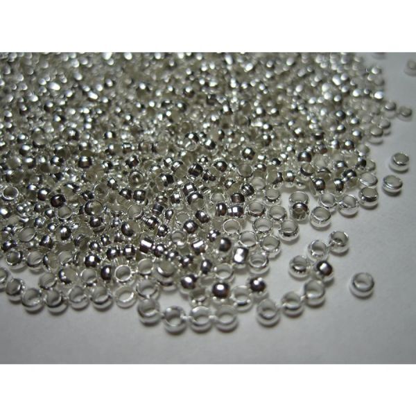 つぶし玉 2mm 1000個 プラチナ色 サンキャッチャー ビーズ カシメ玉 潰し玉 アクセサリー パーツ ハンドメイド