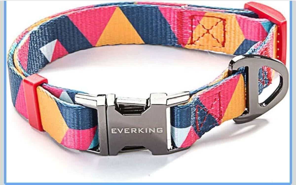 Y096 犬用 小型 首輪 超軽量 カラフル メッシュ ペット用品 散歩 未使用 Mサイズ EVERKING