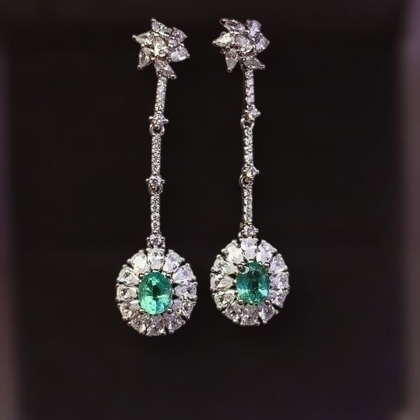 天然エメラルド ドロップピアス、100％天然、ナチュラル、新品 ■YL8249