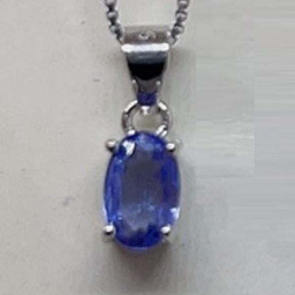 天然 タンザナイト ペンダントネックレス、925シルバー、100%天然　□Co5165