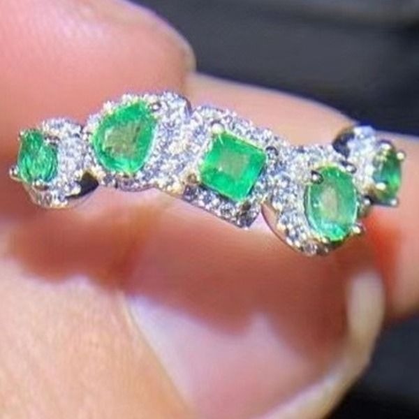 ナチュラル エメラルド リング、天然、新品 □YL7247