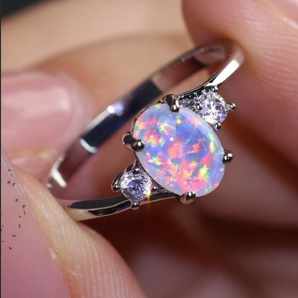 【新品】オパール エンゲージメントリング、ファイア □OP8331