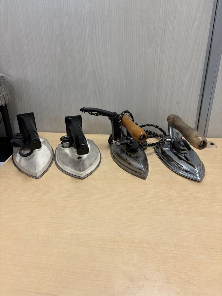 当時物 NAOMOTO 直本工業 ナオモト 業務用 アイロン 4点セット HS-500L HS-600L DT-6 HS-5 昭和レトロ アンティーク クリーニング屋放出品