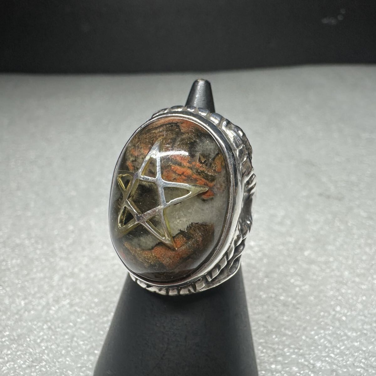 □/ALEX STREETER/アレックスストリーター/正規品/定価 約110000円/6.5号/テキサスモスアゲート/Angel Heart Ring/エンジェルハートリング/