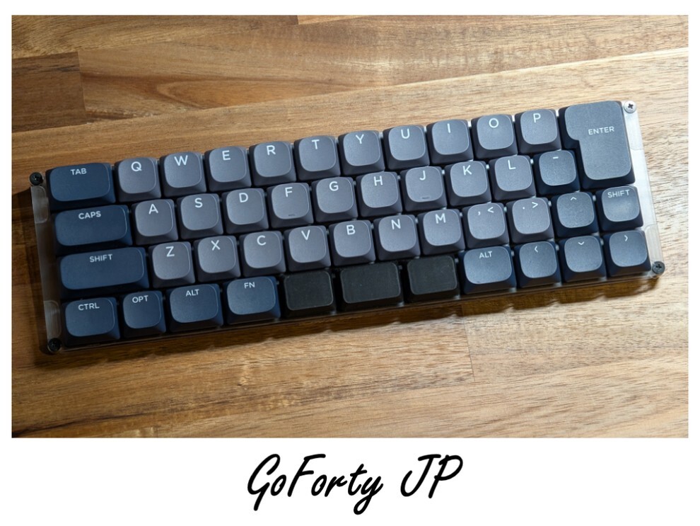 自作キーボード 40% GO forty v2 JP スイッチ付き 組み立て済み Keeb-On! choc v2 Glacial Silver, Linear ホットスワップ メカニカル