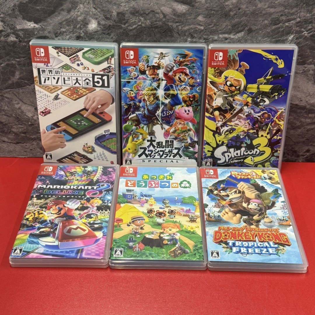 1円～　任天堂　Nintendo Switch　ソフト　6点セット　まとめ売り / どうぶつの森 / スプラトゥーン3 / ドンキーコング / マリオカート8