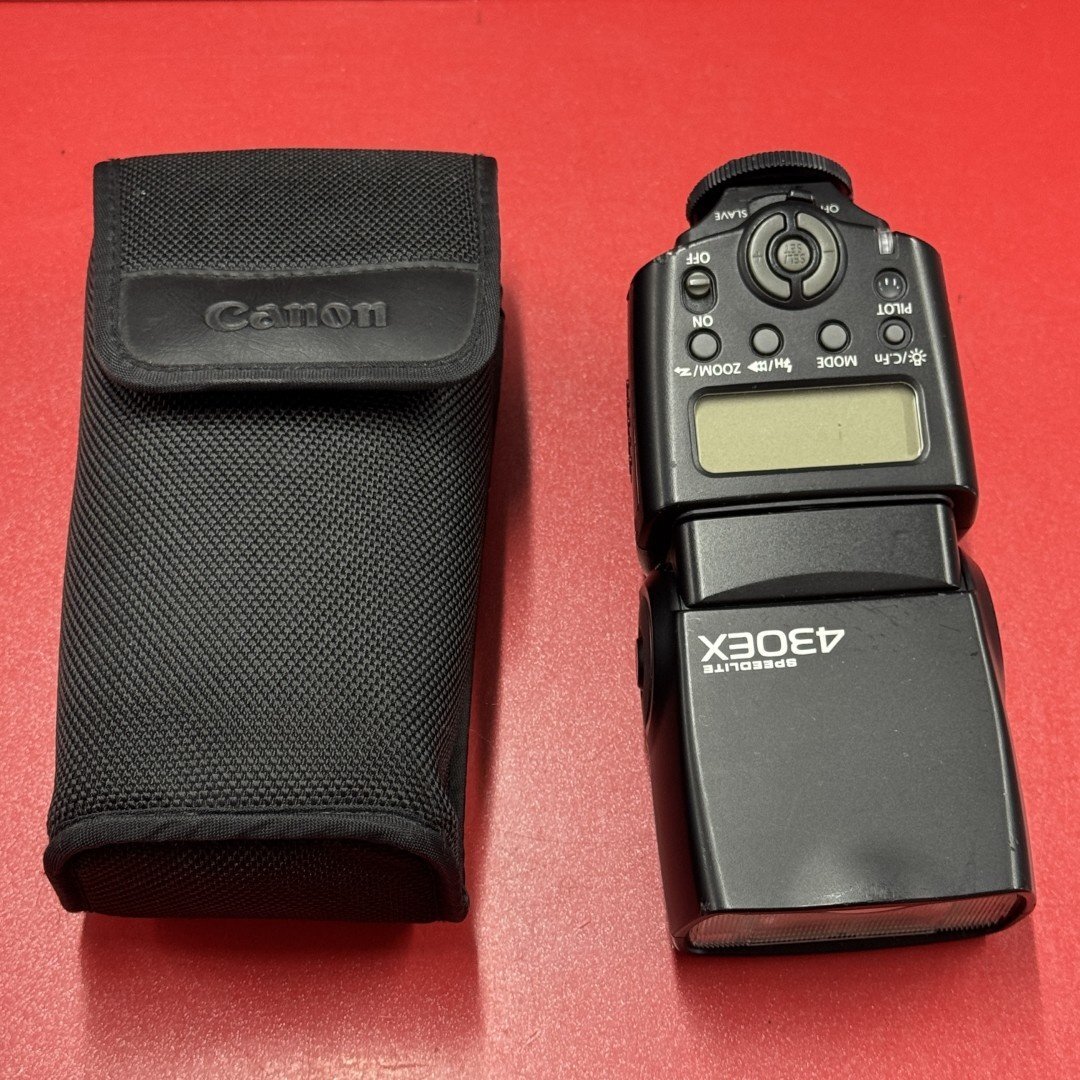 1円～　Canon　キヤノン　SPEEDLITE 430EX　スピードライト　フラッシュ　ストロボ　ケース付き　通電・発光OK
