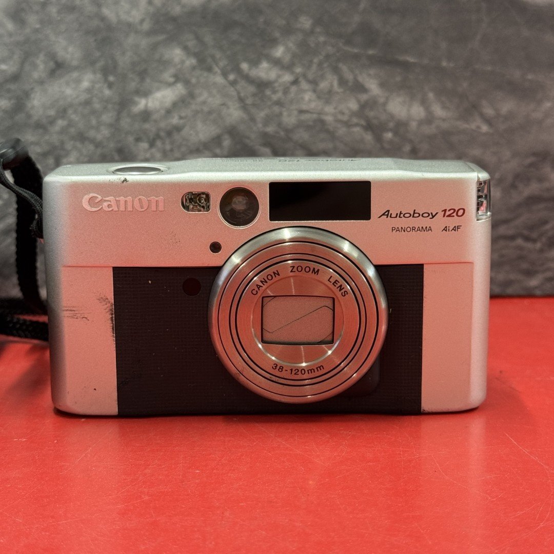 1円～　Canon　キヤノン　Autoboy 120　38-120mm　コンパクトフィルムカメラ　ケース付き　シャッター・フラッシュOK