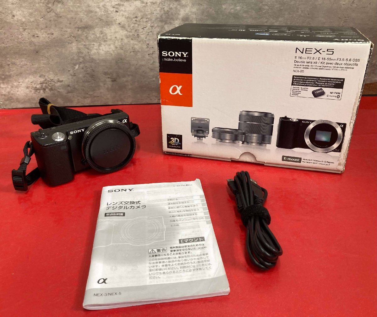 1円～　SONY　ソニー　α NEX-5　ボディ　デジタル　一眼カメラ　取説・箱付き　動作未確認