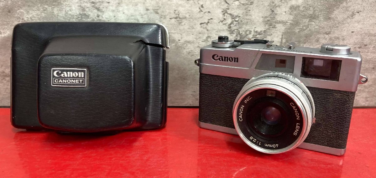 1円～　Canon　キヤノン　Canonet28　CANON LENS 40mm 1:2.8　コンパクト　フィルムカメラ　ケース付き　シャッターOK