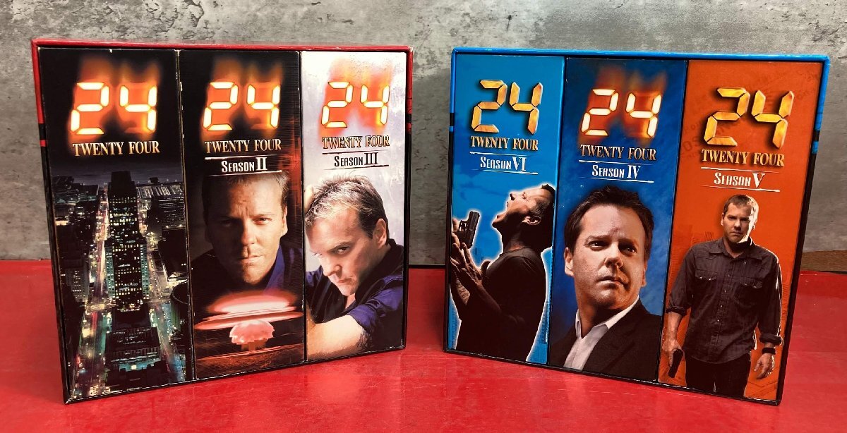 1円～　24 -TWENTY FOUR-　トリロジーBOX 1&2　DVDボックスセット　約4kg　海外TVドラマDVD　収納BOX　アクションドラマ