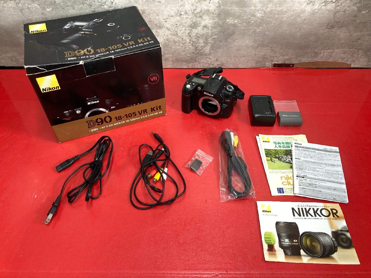 1円～　Nikon　ニコン　D90　ボディ　デジタル　一眼レフカメラ　取扱説明書・箱付き　付属品多数　現状品