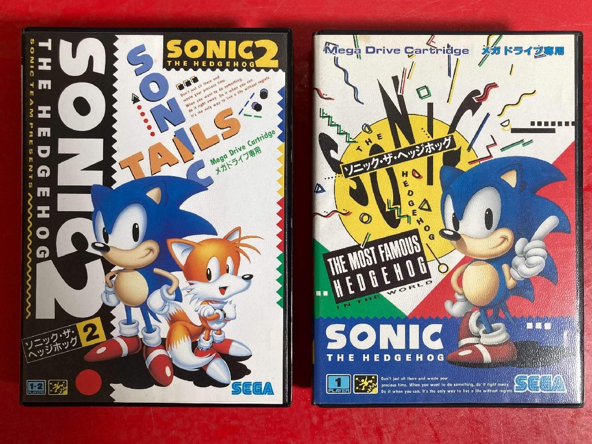 1円～　SEGA　セガ　メガドライブ　SONIC　ソニック・ザ・ヘッジホッグ　2点　まとめ売り　ビデオゲームソフト