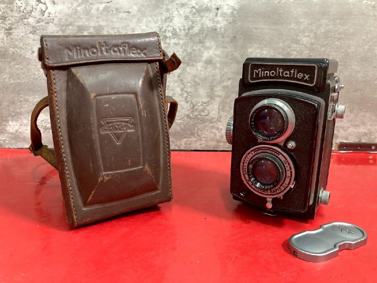 Minoltaflex　ミノルタフレックス　二眼レフカメラ　1:3.2 f=75mm 1:3.2 f=75㎜　ヴィンテージ　ケース付き　現状品