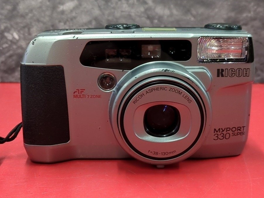 1円～　RICOH　リコー　MYPORT 330 SUPER　マイポート　　38-130mm　コンパクトフィルムカメラ　ケース付き　シャッター・フラッシュOK