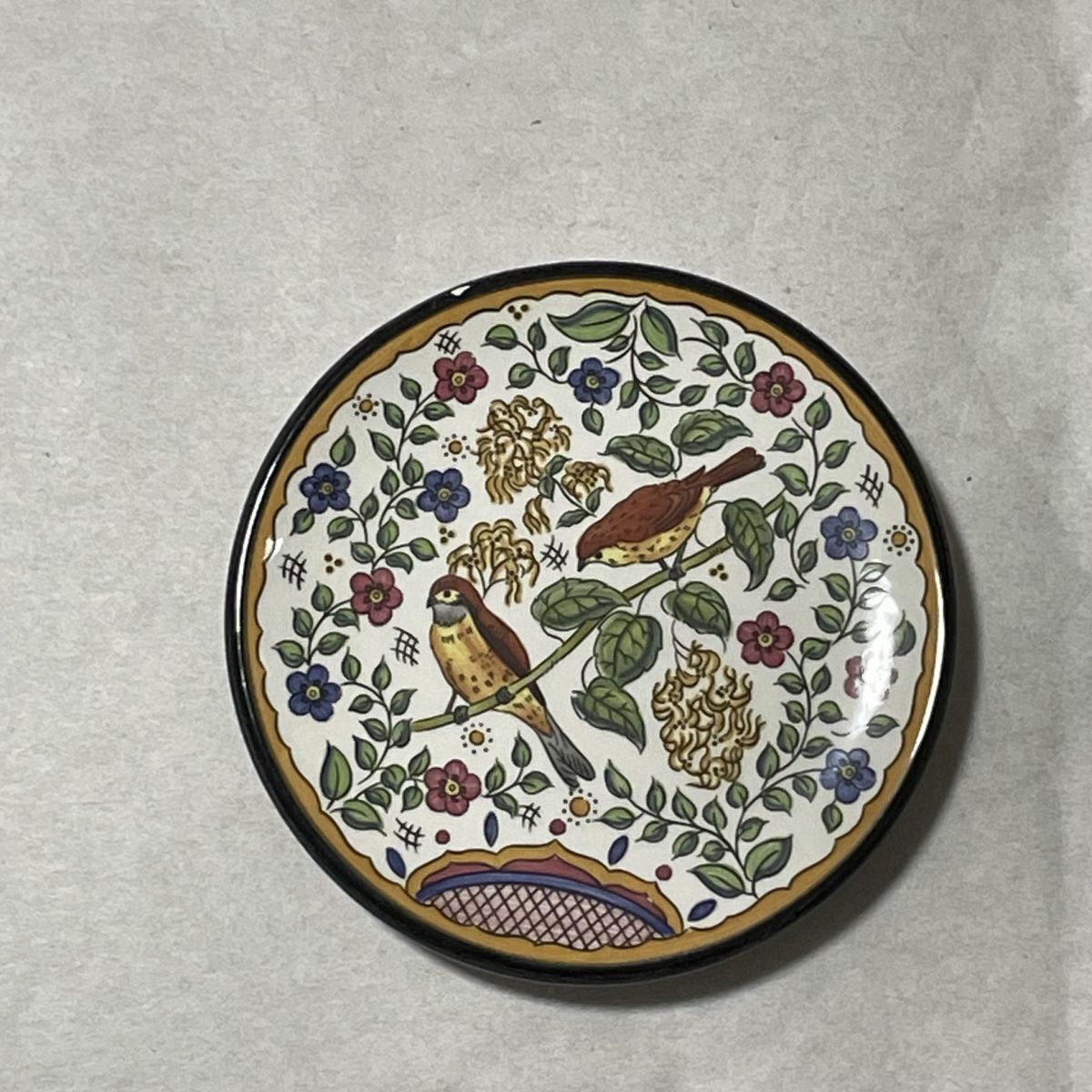 CERAPLAT HAND MADE SPAIN　飾り皿　陶器　鳥の絵柄　/63-2-N