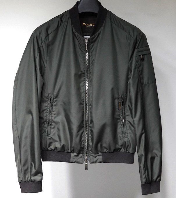 定価23.6万 美品 MooRER ムーレー CORELLI WK コレッリ ボンバージャケット MA-1 ブルゾン ダークグリーン系 メンズ 44 アウター