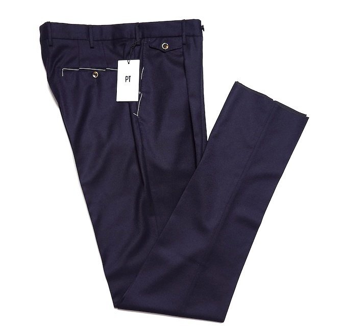 定価5万 新品未使用 PT TORINO ピーティトリノ ストレッチ フランネル ウール スラックス GENTLEMAN FIT ネイビー メンズ 50 トラウザーズ