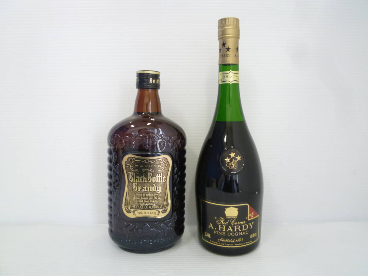 ◆古酒/未開栓 2本セット HARDYS/ハーディーズ ブラックボトル 750ml , A.HARDY/ハーディー スリースター ブランデー 700ml◆75311 75312