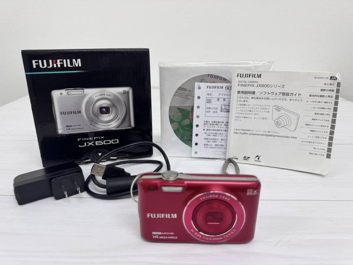 FUJIFIL 富士フイルム FinePix JX600 レッド コンパクトデジタルカメラ デジカメ