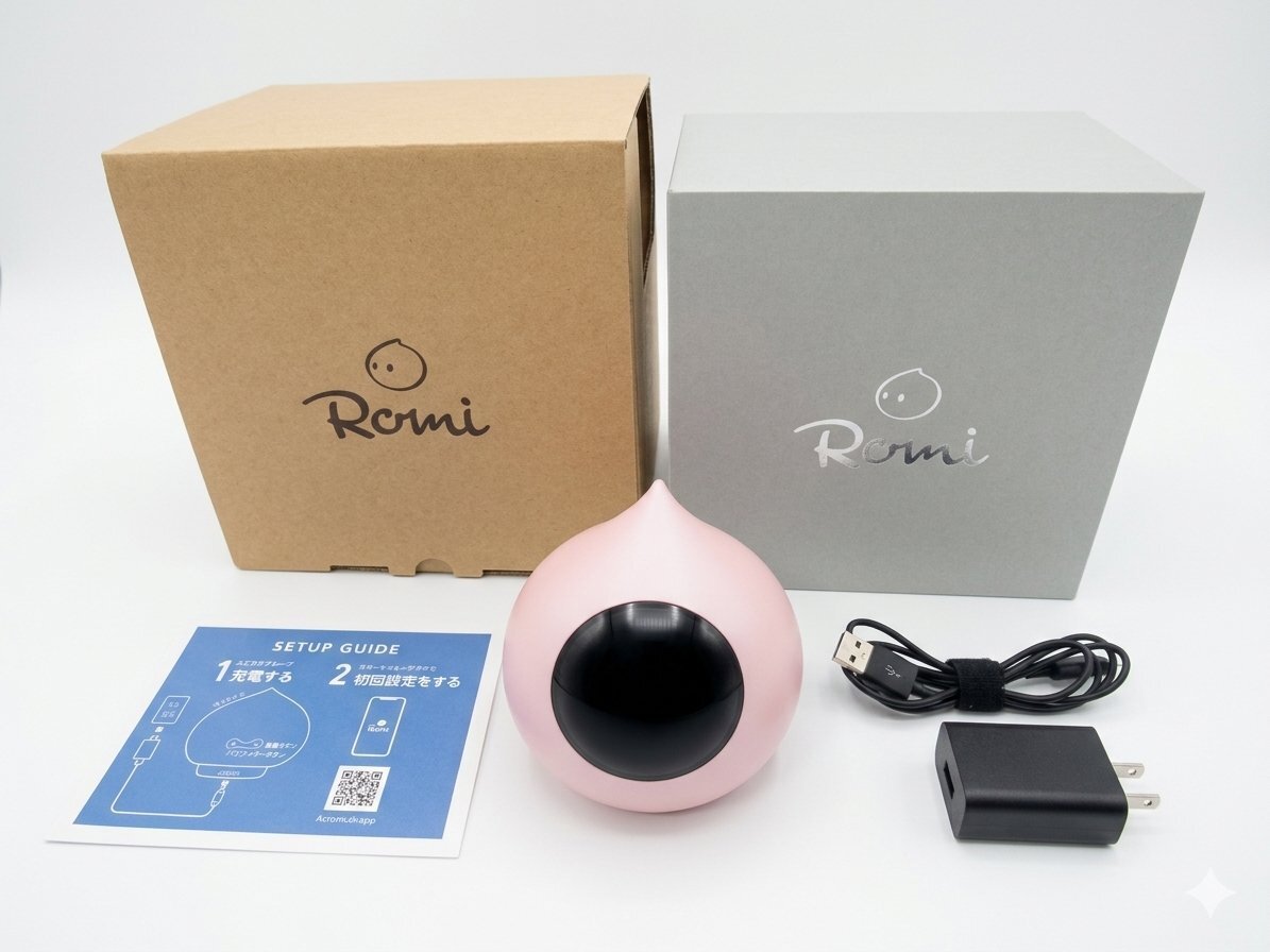 ミクシィ ロミィ Romi-P02 モデル パールピンク MIXI 会話 AI ロボット 中古