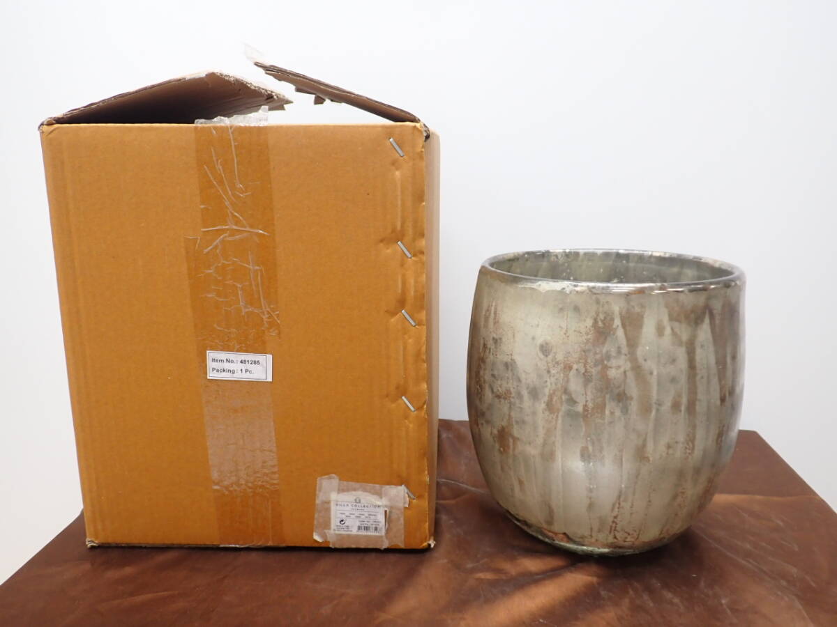 【店頭展示未使用品】フラワーベース　481285　シルバー色　ガラス　花瓶　 VILLA COLLECTION 北欧インテリア　デンマーク