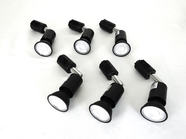 1円スタート xydled ダクトレール用スポットライト E11 50W 6個セット 上下90° 左右350° 調節可能 E11-BL-SP-WW-6 ブラック A13829/JS