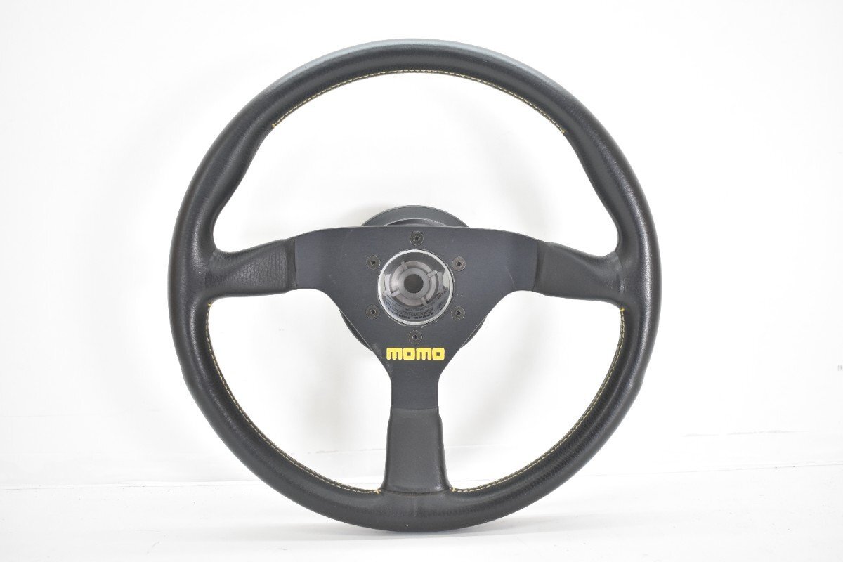 MOMO TYP V35 ヴェローチェレーシング レザーステアリング 直径34cm[モモ][ハンドル][革][VELOCE RACING][旧車][カスタム][当時物]52M