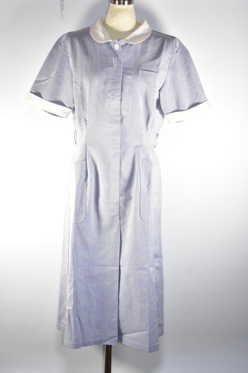 ナガイ ブルー チェック 白襟 ワンピース ナース服 Lサイズ [看護服][看護師][ナガイレーベン][コスプレ][k1]