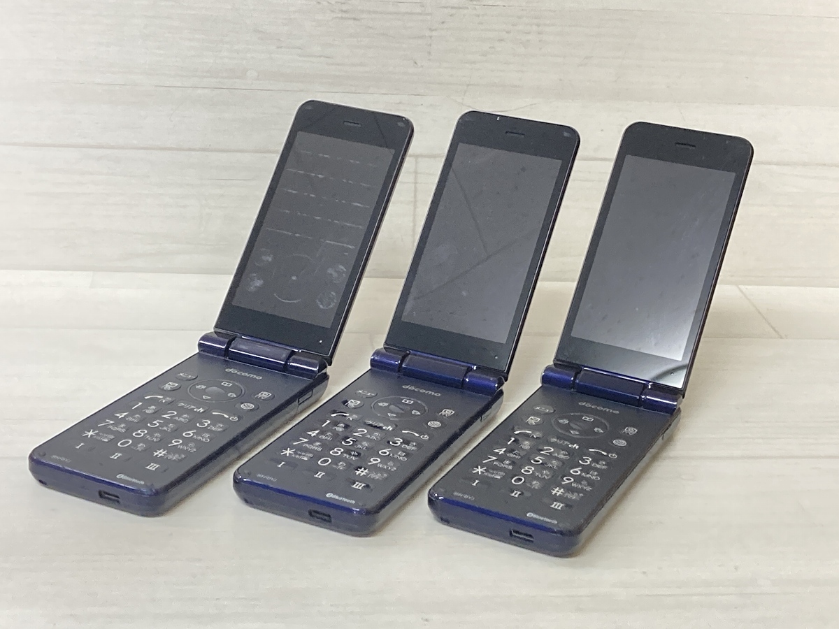 [3台セット] docomo AQUOS SH-01J 4G対応 ガラホ ※SIMロック有 /初期化済み ①