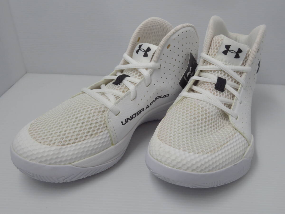 lf65) UNDER ARMOUR アンダーアーマー UAグレードスクールジェット ジュニア用 バスケットシューズ 23.5cm 302278-100