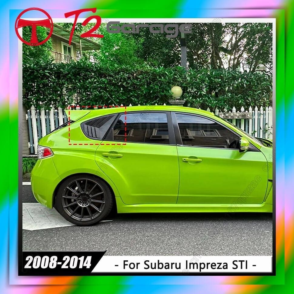 スバル インプレッサ GRB WRX STI 2008-2014 ハッチバック用 リアサイドベントルーバー 2個セット グロスブラック