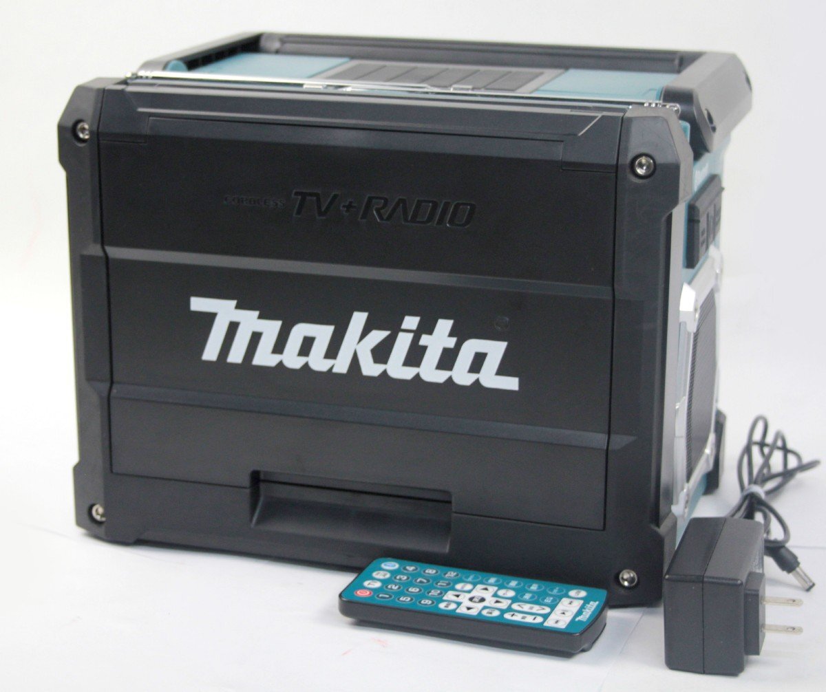 [動作OK 欠品あり] makita マキタ 充電式ラジオ付テレビ TV100 テレビ 液晶 10V型 地上波 デジタル ワンセグ ロッドアンテナ USB 防水