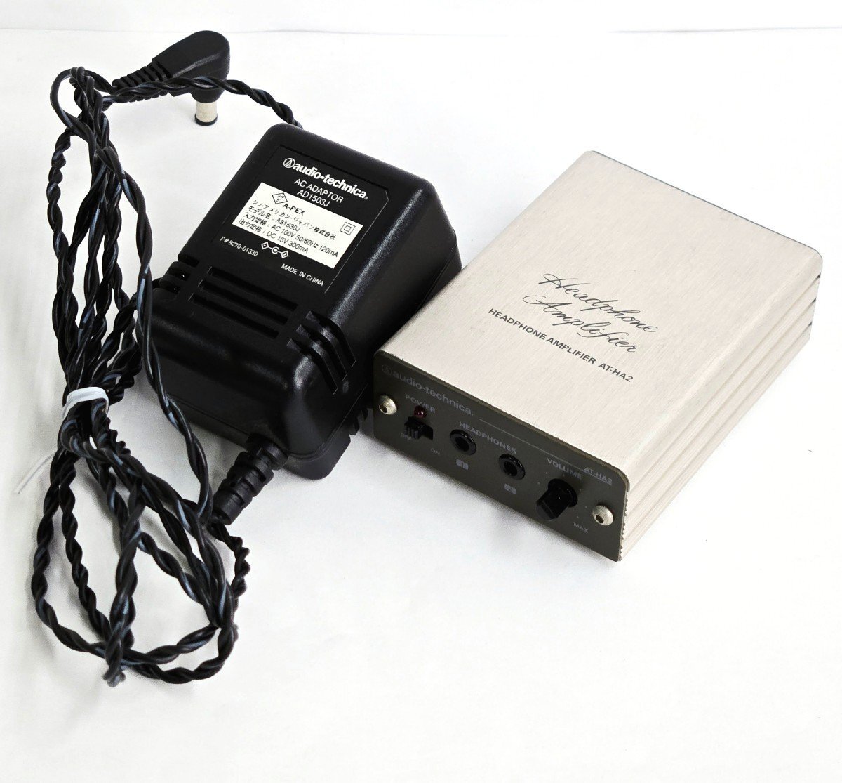[動作OK] audio-technica オーディオテクニカ ヘッドホンアンプ AT-HA2 最大300mW+300mW ヘッドホンモニター AC100V 50/60Hz