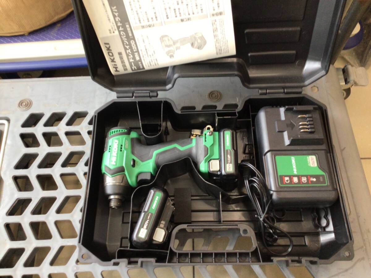 【中古品】★HiKOKI(ハイコーキ) 10.8vコードレスインパクトドライバ (4.0Ah電池x2/充電器) WH12DD(2LS)　ITEQUAR24DD7
